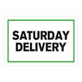 "Saturday Delivery" Horizontal Rectangular Paper Label with Green Border - 4" x 6"