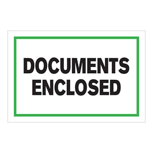 "Document Enclosed" Rectangular Labels