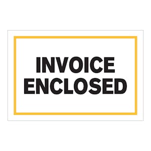 "Invoice Enclosed" Rectangular Labels