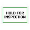 "Hold for Inspection" Horizontal Rectangular Paper Label with Green Border - 4" x 6"
