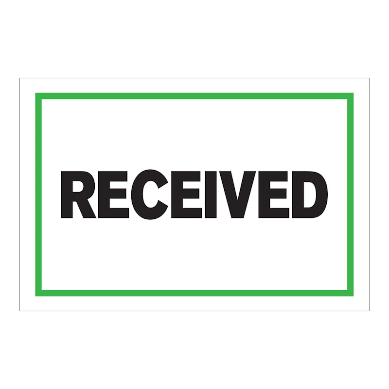 "Received" Rectangular & Round Labels