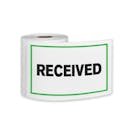 "Received" Horizontal Rectangular Paper Label with Green Border - 4" x 6"