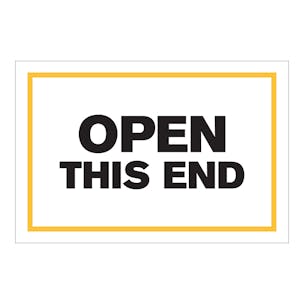 "Open This End" Rectangular Labels