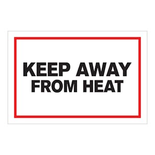 "Keep Away From Heat" Rectangular Labels