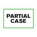 "Partial Case" Horizontal Rectangular Paper Label with Green Border - 4" x 6"