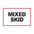 "Mixed Skid" Horizontal Rectangular Paper Label with Red Border - 4" x 6"