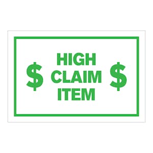 "High Claim Item" Rectangular Labels