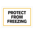 "Protect from Freezing" Horizontal Rectangular Paper Label with Yellow Border - 4" x 6"