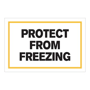 "Protect From Freezing" Rectangular Labels