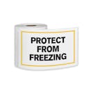 "Protect from Freezing" Horizontal Rectangular Paper Label with Yellow Border - 4" x 6"