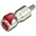 1/4" Hose Barb LQ4S Stainless Steel Valved Body - Red (Insert Sold Separately)