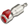 1/4" Hose Barb LQ4S Stainless Steel Locking Valved Body - Red (Insert Sold Separately)