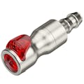 3/8" Hose Barb LQ4S Stainless Steel Locking Valved Body - Red (Insert Sold Separately)