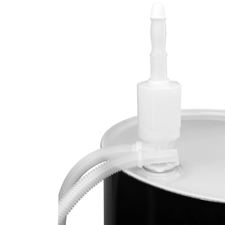 White PE & PP Acid & Brake Cleaner Siphon Pump for 15 to 55 Gallon Containers (2" NPT Fine Threads) - 5.5 GPM