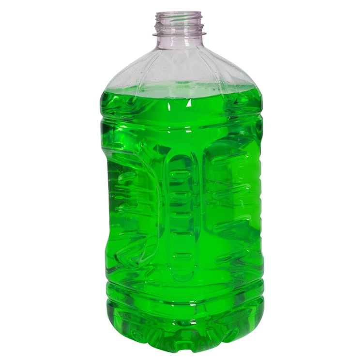 64 oz. Clear R-PET Pinch Grip Bottle with 38mm DBJ Neck (Cap Sold Separately)