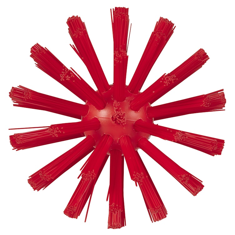 3.1" Dia. Red Polypropylene Vikan® Pipe Brush with Medium Polyester Bristles