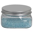 4 oz. Clear PET Firenze Square Jar with 70/400 Brushed Silver Aluminum Cap with Foam Liner