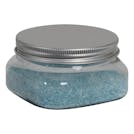 4 oz. Clear PET Firenze Square Jar with 70/400 Brushed Silver Aluminum Cap with Foam Liner