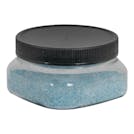 4 oz. Clear PET Firenze Square Jar with 70/400 Black Ribbed Cap with F217 Liner