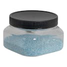 6 oz. Clear PET Firenze Square Jar with 70/400 Black Ribbed Cap with F217 Liner