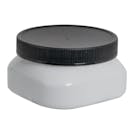 4 oz. White PET Firenze Square Jar with 70/400 Black Ribbed Cap with F217 Liner