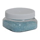 4 oz. Clear PET Firenze Square Jar with 70/400 White Ribbed Cap with F217 Liner