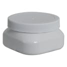 4 oz. White PET Firenze Square Jar with 70/400 White Ribbed Cap with F217 Liner