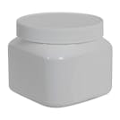 16 oz. White PET Firenze Square Jar with 89/400 White Ribbed Cap with F217 Liner