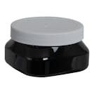 4 oz. Black PET Firenze Square Jar with 70/400 White Ribbed Cap with F217 Liner