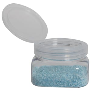 8 oz. Clear PET Firenze Square Jar with 70/400 Natural Snap-Top Cap