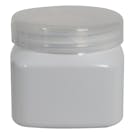 16 oz. White PET Firenze Square Jar with 89/400 Natural Snap-Top Cap