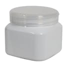 16 oz. White PET Firenze Square Jar with 89/400 Natural Snap-Top Cap