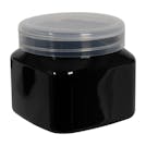 16 oz. Black PET Firenze Square Jar with 89/400 Natural Snap-Top Cap