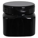 16 oz. Black PET Firenze Square Jar with 89/400 Black Snap-Top Cap