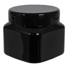 16 oz. Black PET Firenze Square Jar with 89/400 Black Snap-Top Cap