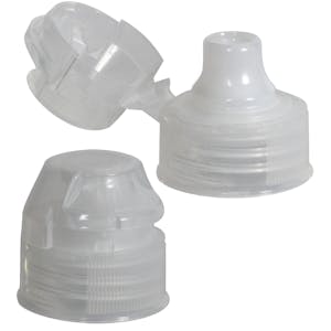 28mm PCO Natural Polypropylene Water Bottle Snap-Top Dispensing Cap with Natural Spout