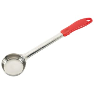 2 oz. Solid Stainless Steel Portion Scoop with Red Polypropylene Handle