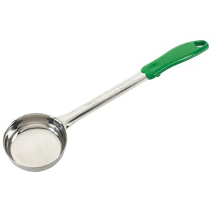 4 oz. Solid Stainless Steel Portion Scoop with Green Polypropylene Handle