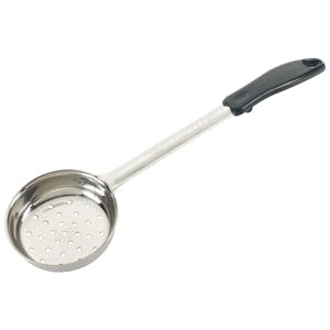 6 oz. Perforated Stainless Steel Portion Scoop with Black Polypropylene Handle