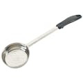 6 oz. Perforated Stainless Steel Portion Scoop with Black Polypropylene Handle