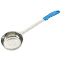 8 oz. Perforated Stainless Steel Portion Scoop with Blue Polypropylene Handle