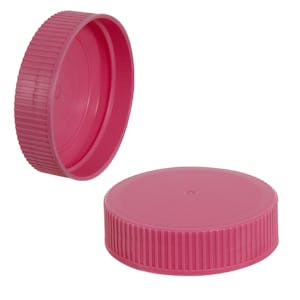 63/400 Pink Polyethylene Unlined Ribbed Cap