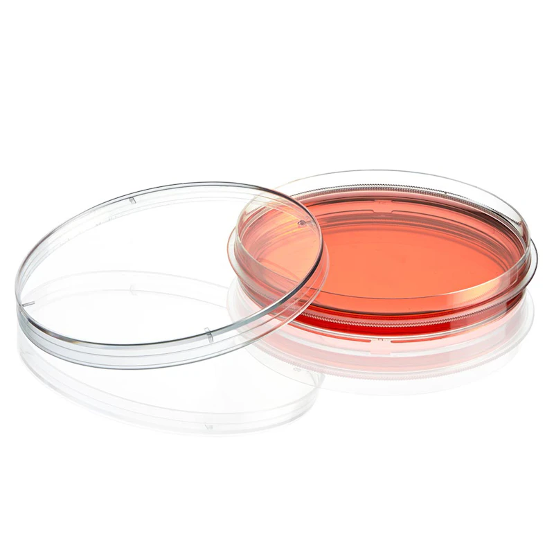 100mm Dia. x 15mm Hgt. Sterile Clear Polystyrene TC-Treated Diamond® SureGro™ Cell Culture Dish with Gripping Ring - 10 per Bag; 50 Bags per Case