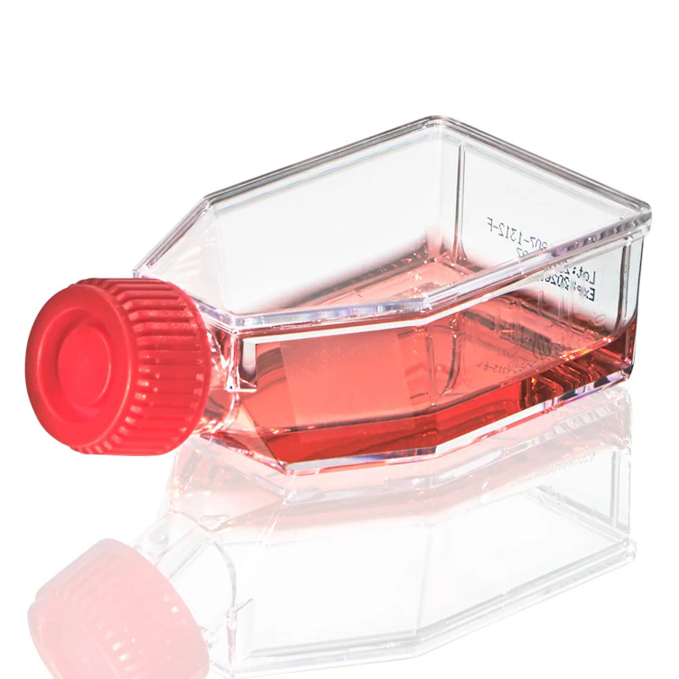 Ten Rib Flask 25cm 2 Sterile TC-Treated Diamond® SureGro™ Culture Flask with Red Plug ...