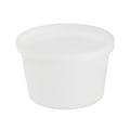 16 oz. Natural LDPE Short Round Multi-Purpose Container with Snap-On Lid - Case of 100