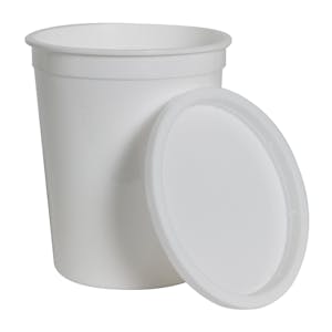 16 oz. White HDPE Tall Round Multi-Purpose Container with Snap-On Lid - Case of 100