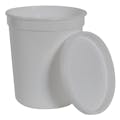 32 oz. White PPV Round Multi-Purpose Container with Snap-On Lid - Case of 100