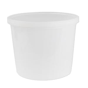 64 oz. Natural LDPE Round Multi-Purpose Container with Snap-On Lid - Case of 50