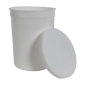 86 oz. White HDPE Round Multi-Purpose Container with Snap-On Lid - Case of 25