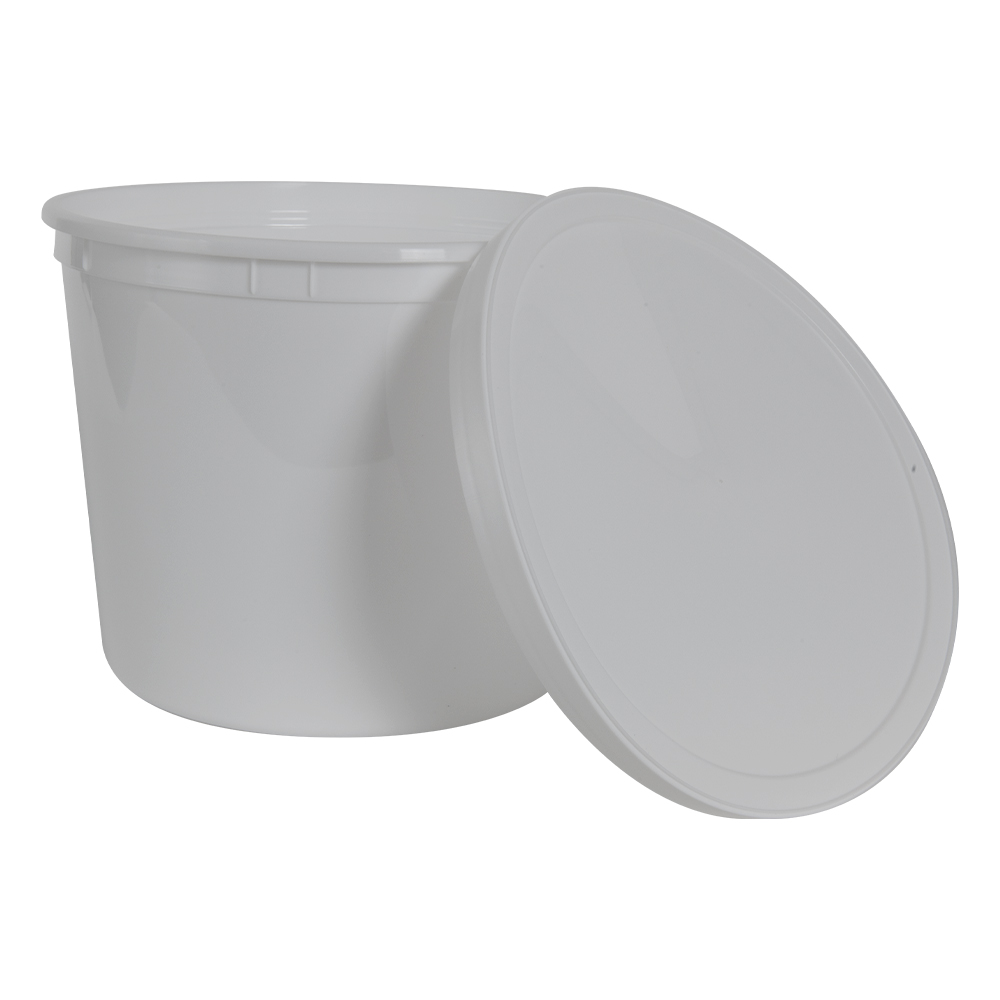 8 oz. White HDPE Short Round Multi-Purpose Container with Snap-On